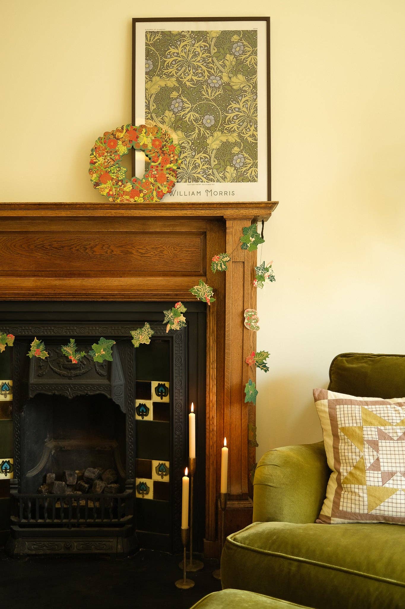 Holly and Ivy Sewn Garland