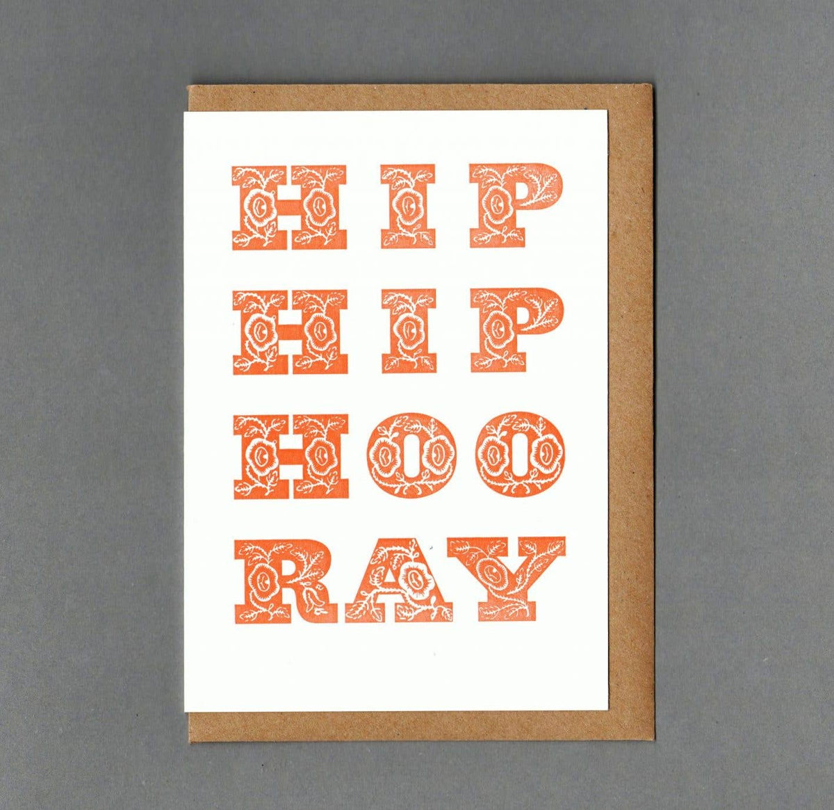 Hip Hip Orange Letterpress-Karte von The Passenger Press