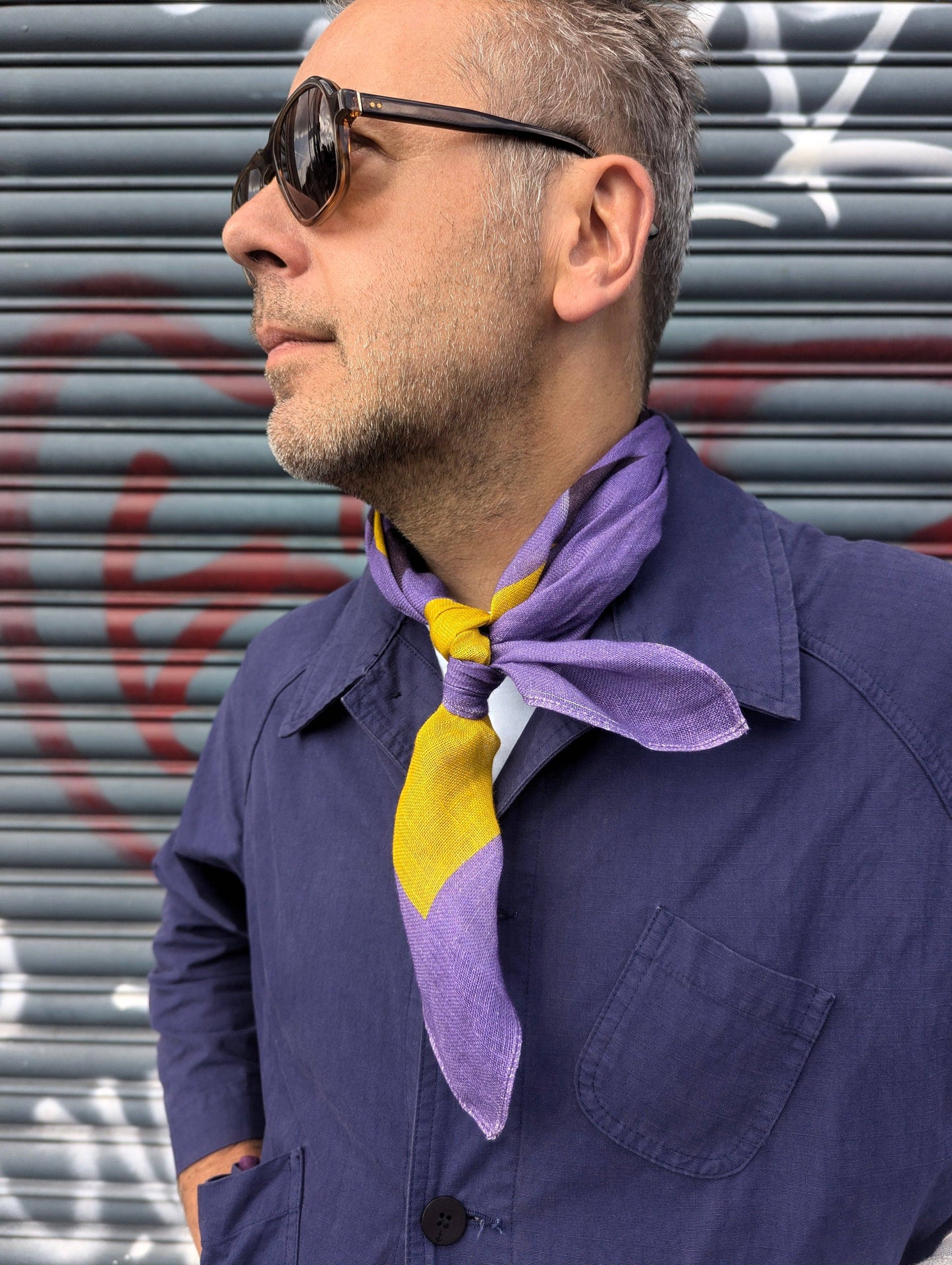 Linen Scarf in Aubergine