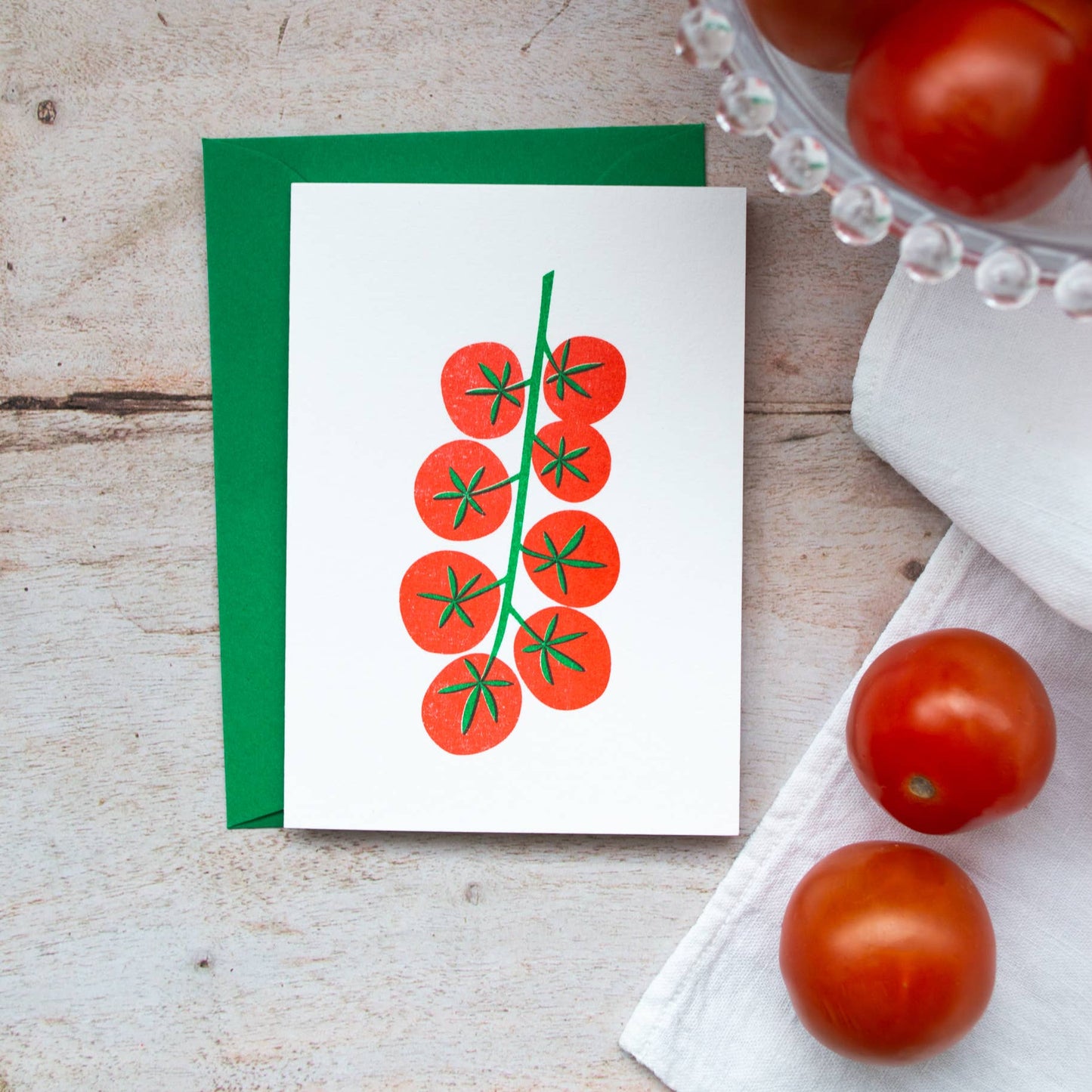 Vine Tomatoes Mini Card by Bobbie Print