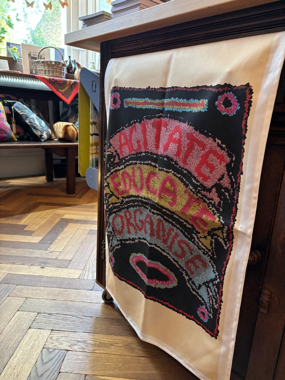 Lu Mason 'AGITATE' Tea Towel
