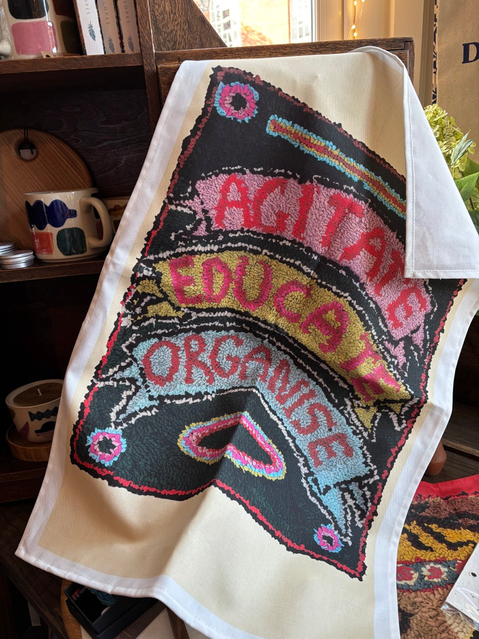 Lu Mason 'AGITATE' Tea Towel