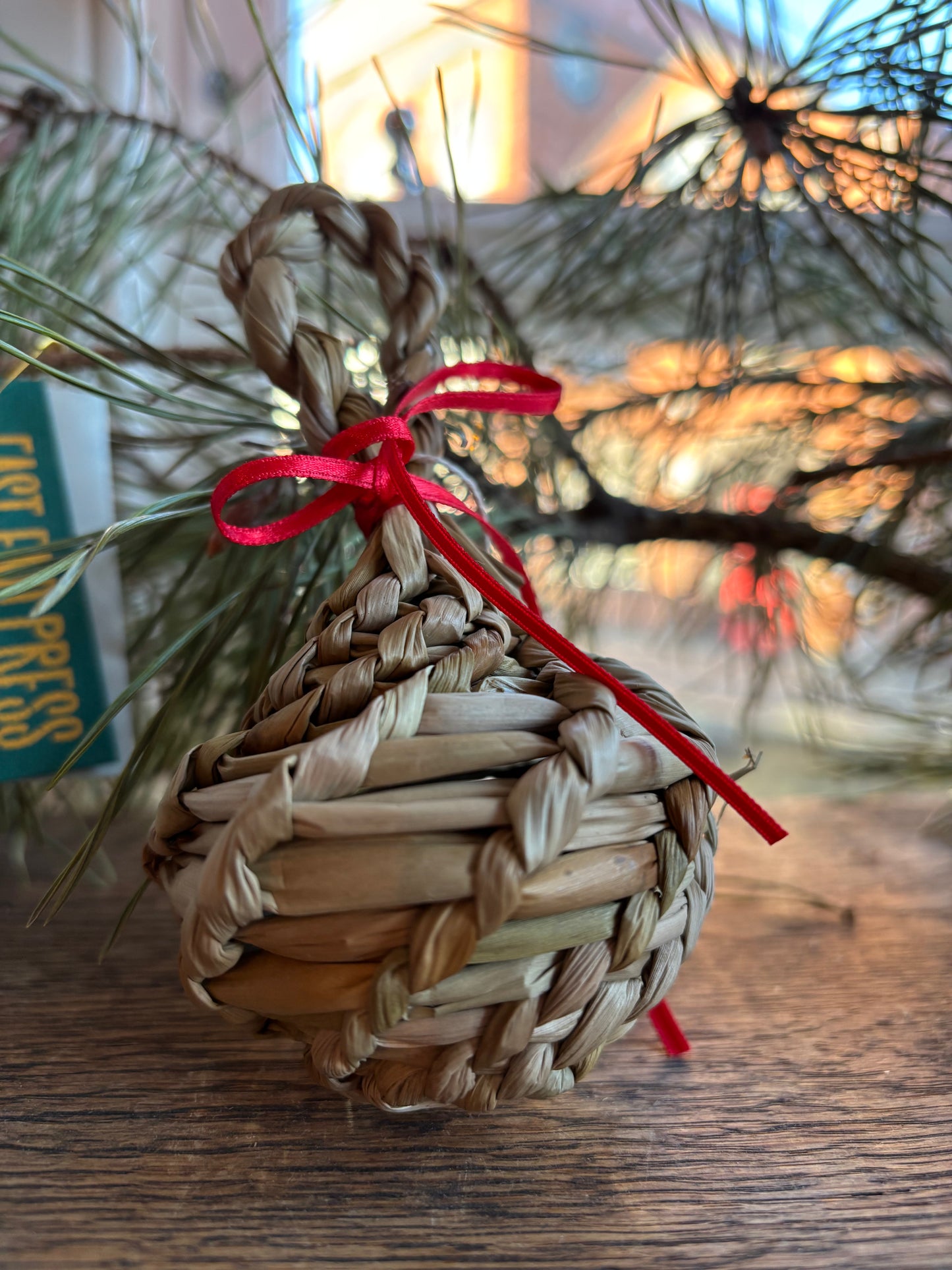 Small Rush Woven Bauble by Ely Basketmaker