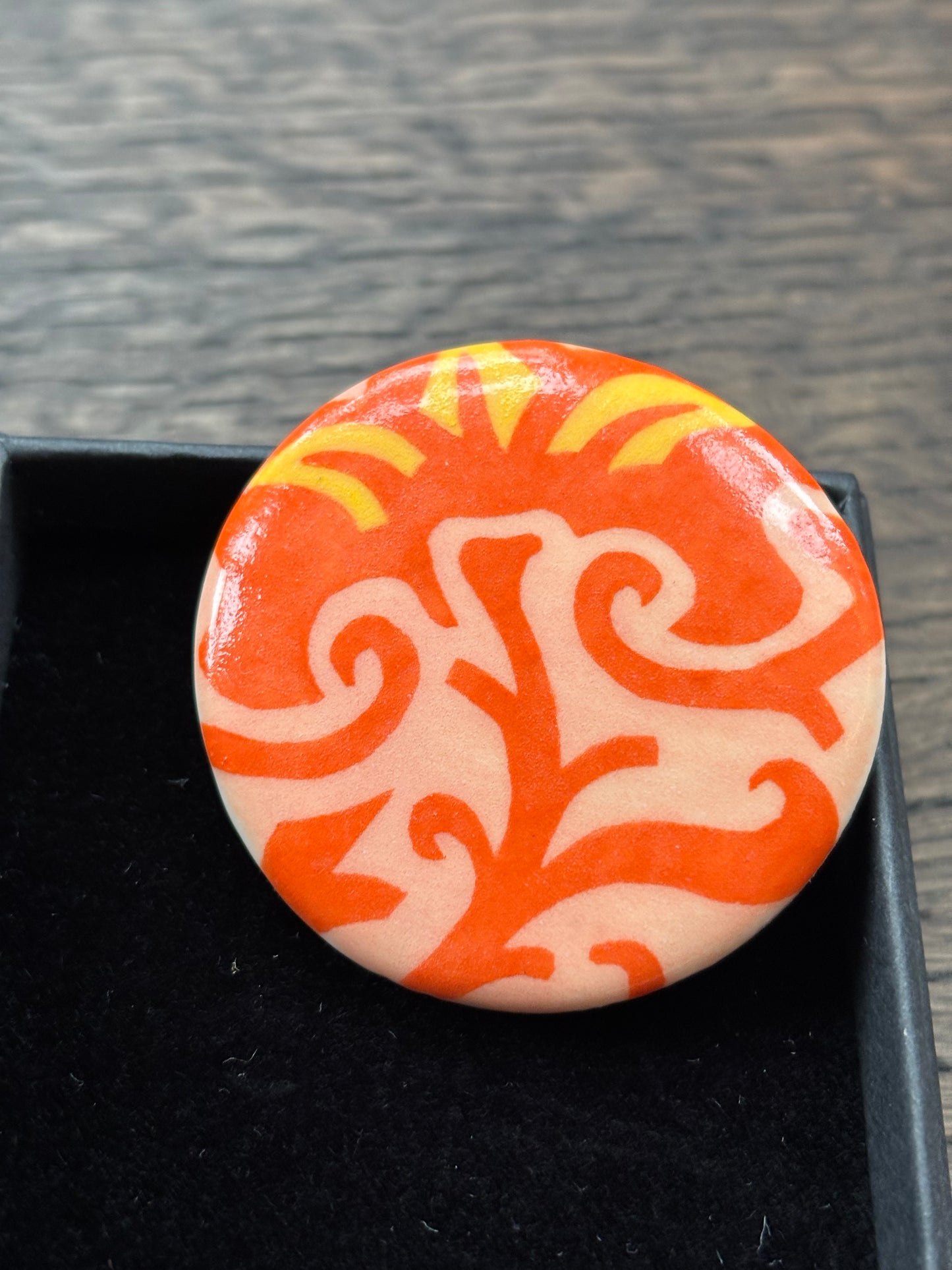Orange Flower Brooch by David Stonehouse