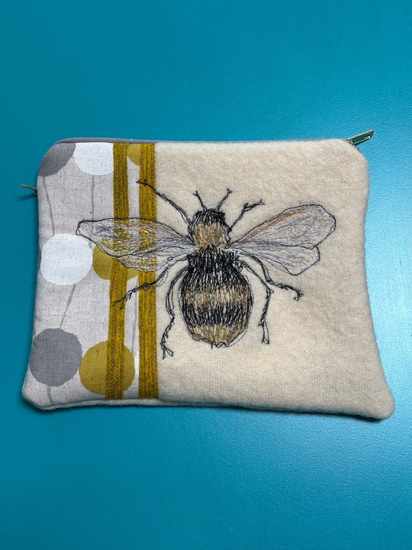 Various Free-Machine Embroidered Pouch by The Speculating Rook