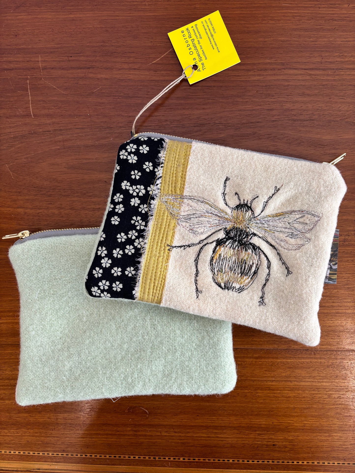 Various Free-Machine Embroidered Pouch by The Speculating Rook