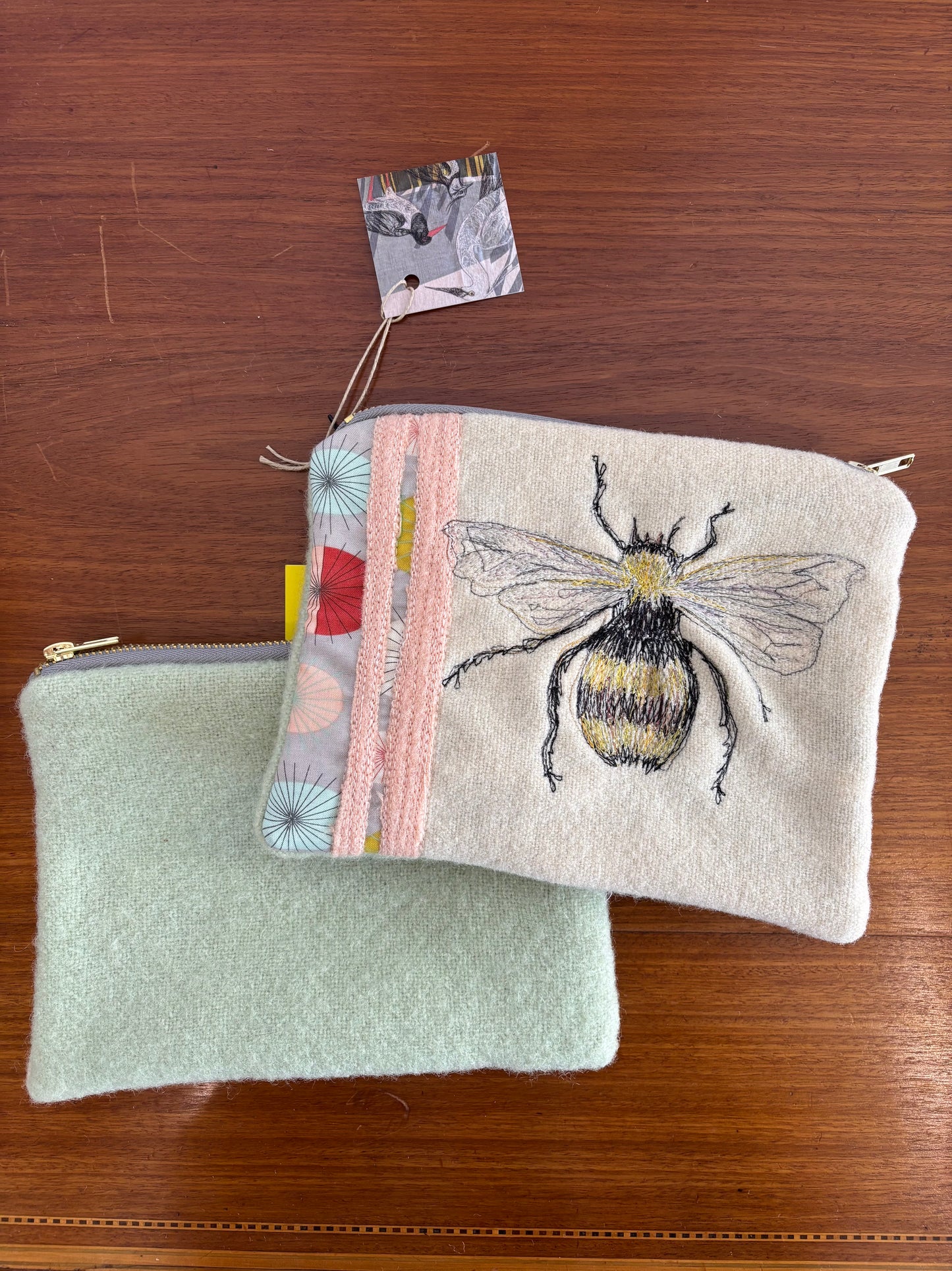 Various Free-Machine Embroidered Pouch by The Speculating Rook