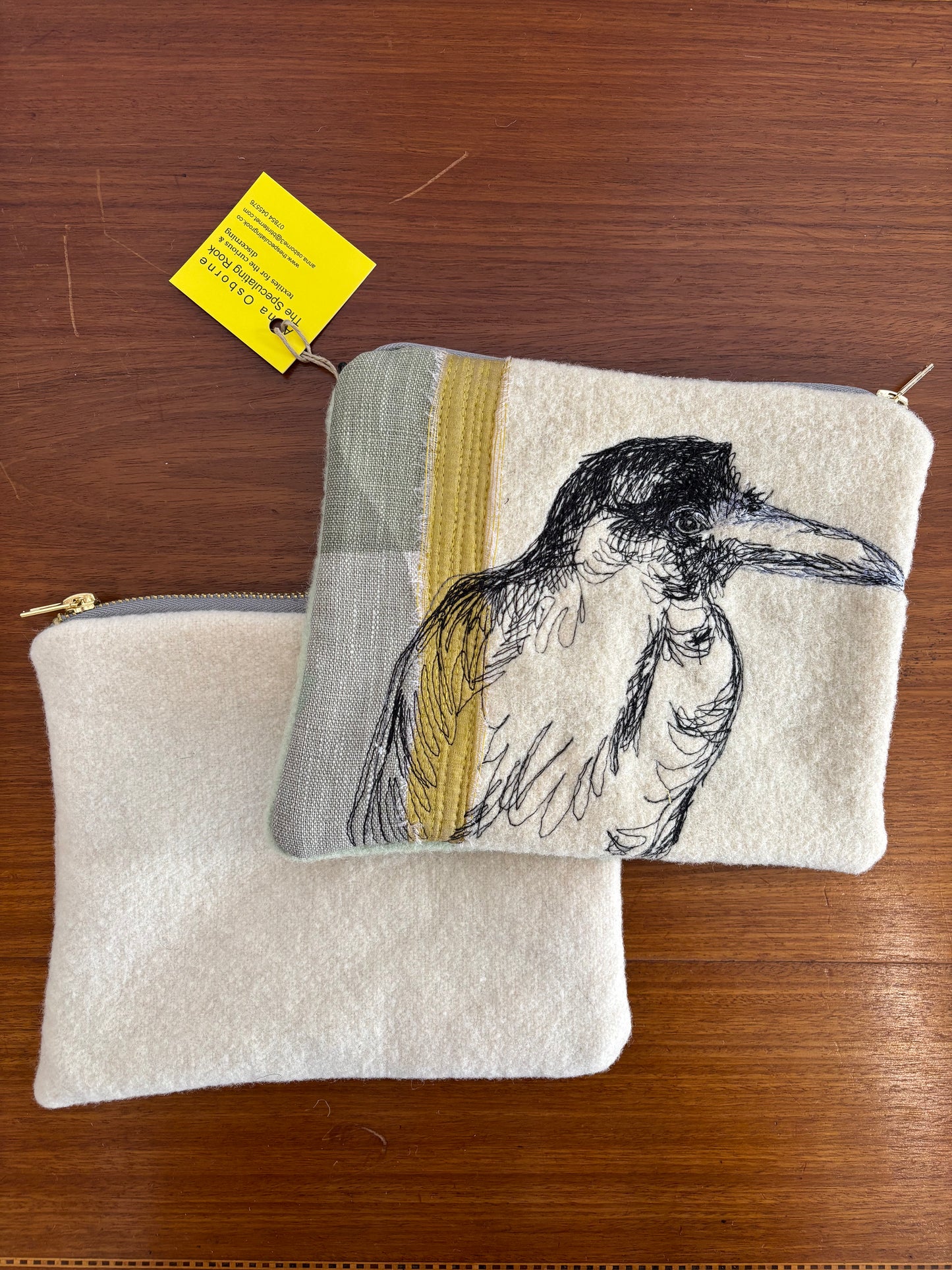 Various Free-Machine Embroidered Pouch by The Speculating Rook