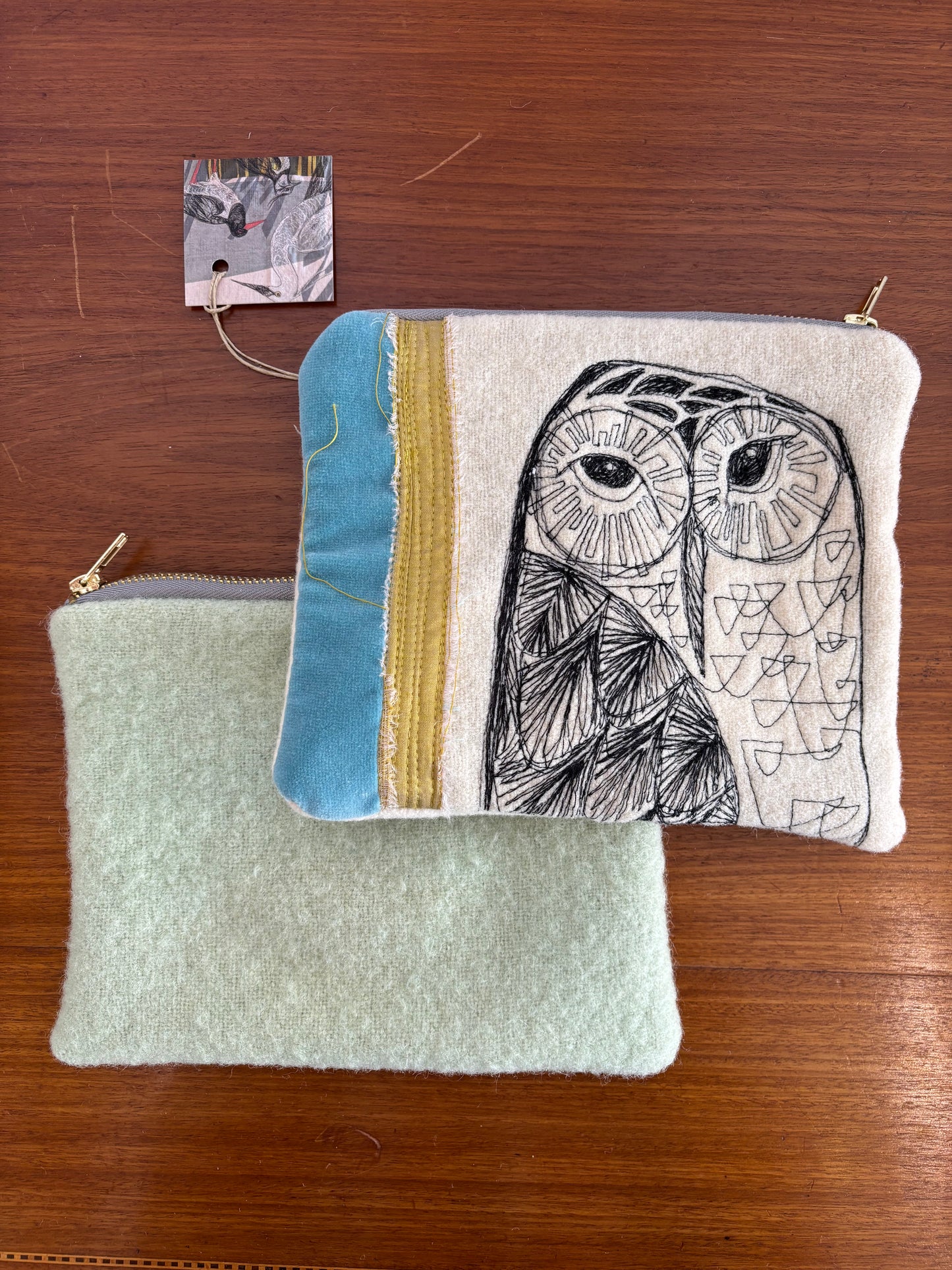 Various Free-Machine Embroidered Pouch by The Speculating Rook