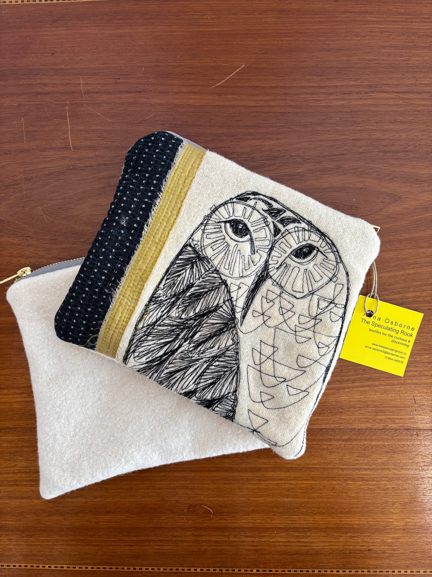 Various Free-Machine Embroidered Pouch by The Speculating Rook