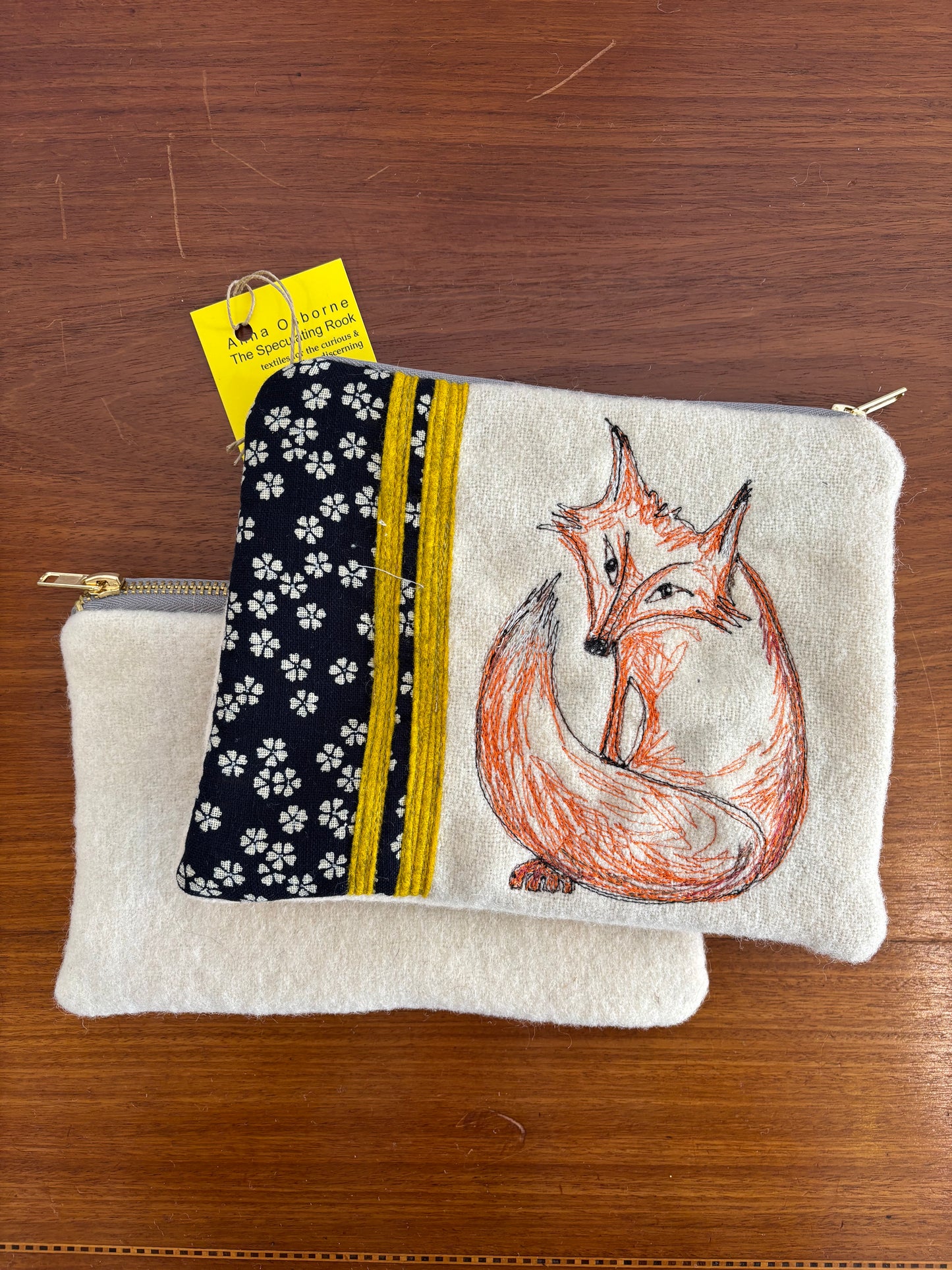 Various Free-Machine Embroidered Pouch by The Speculating Rook