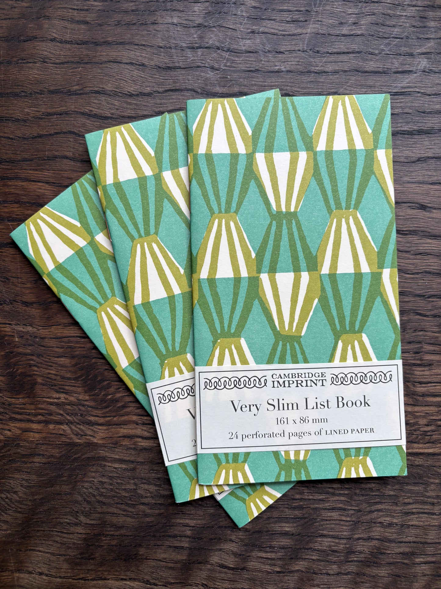 Very Slim List Book by Cambridge Imprint (Green and Turquoise)