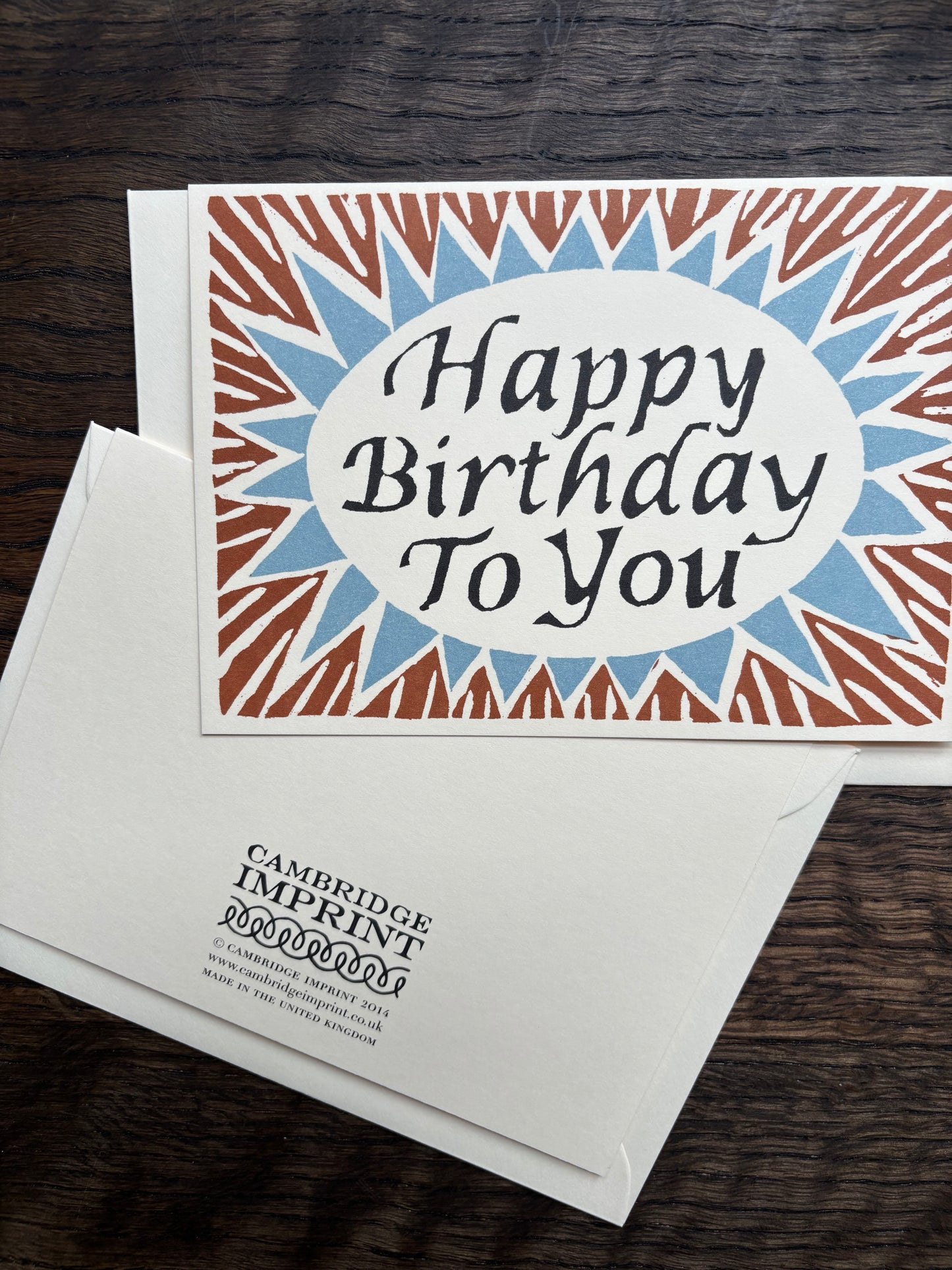 Happy Birthday To You Card by Cambridge Imprint (Brown and Blue)