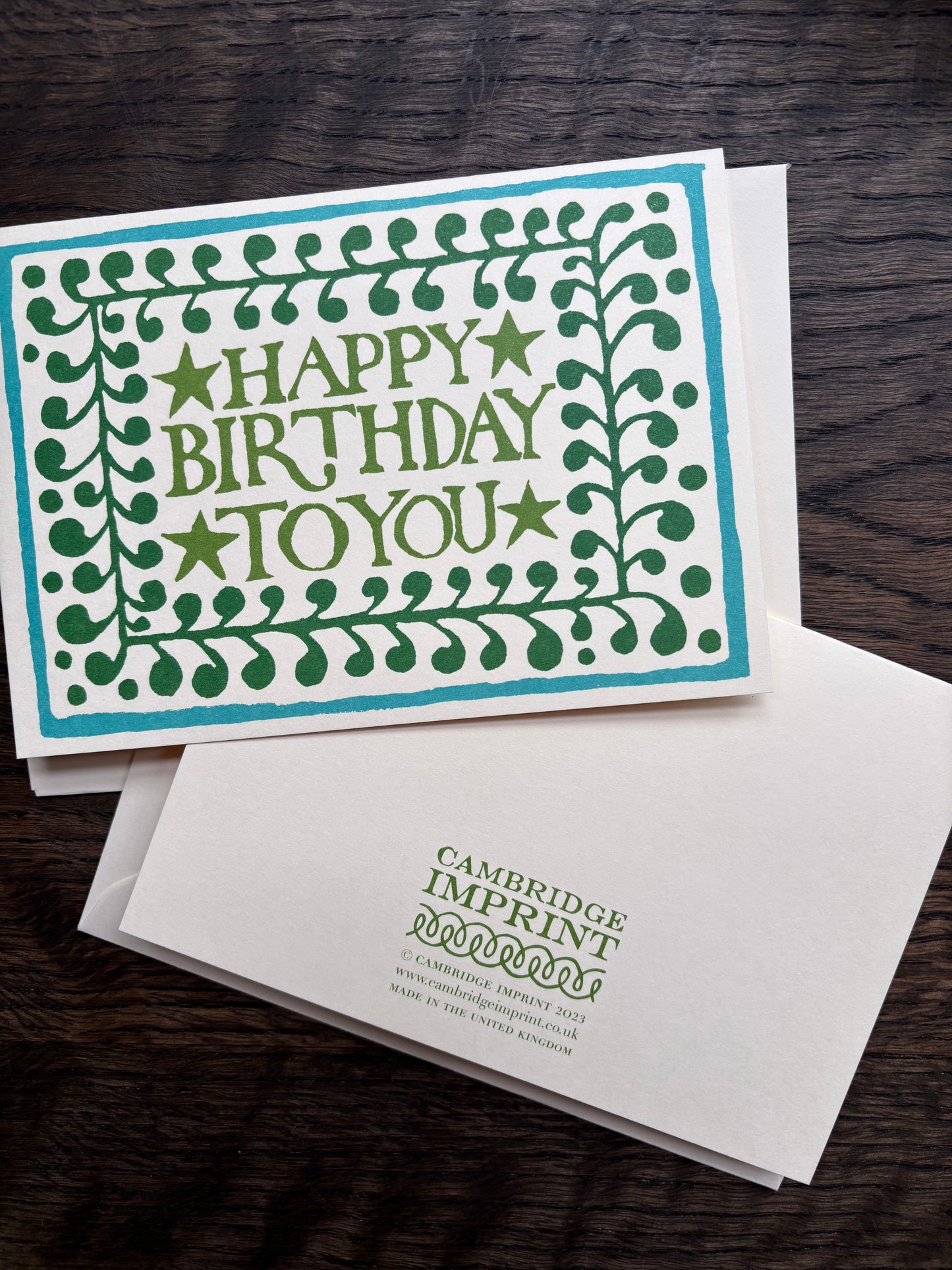 Happy Birthday To You Card by Cambridge Imprint (Green)