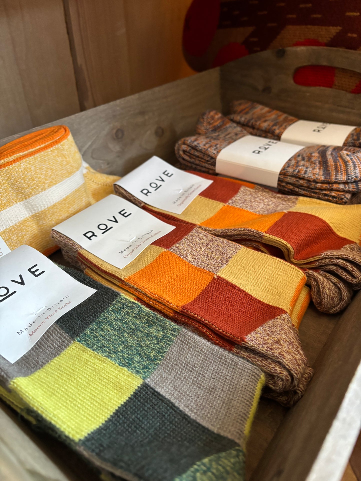 Organic Cotton Socks | Patchwork Orange (UK 8-11)