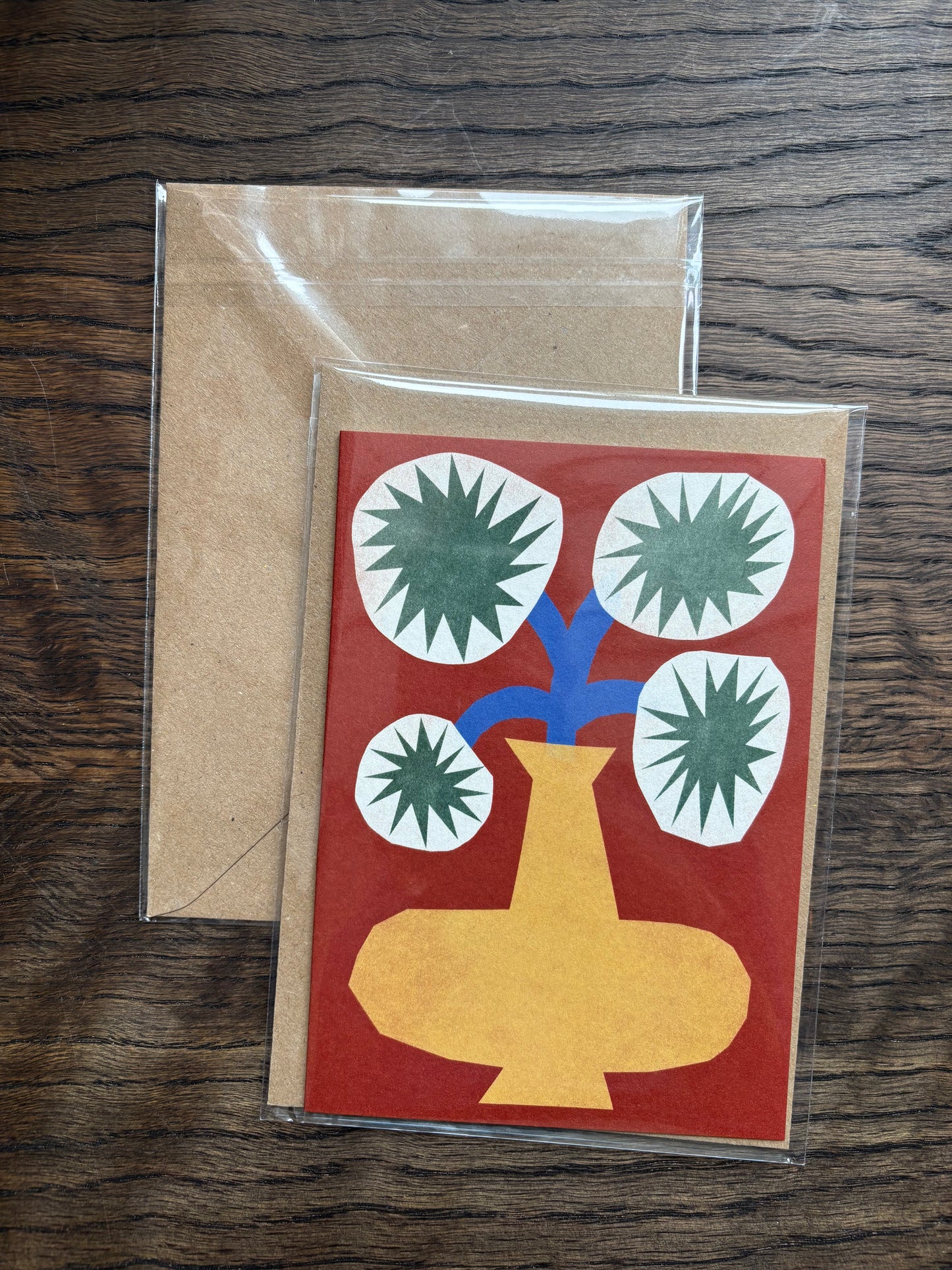 Flowers in Yellow Vase Card by Marcello Velho