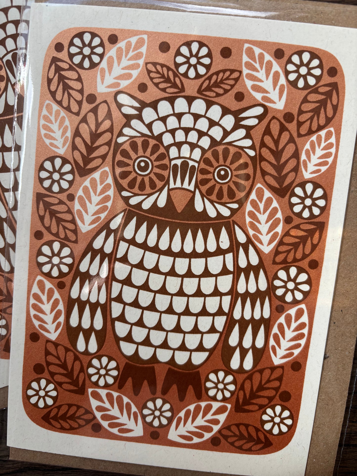 Karoline Rerrie Screen Printed Card Owl