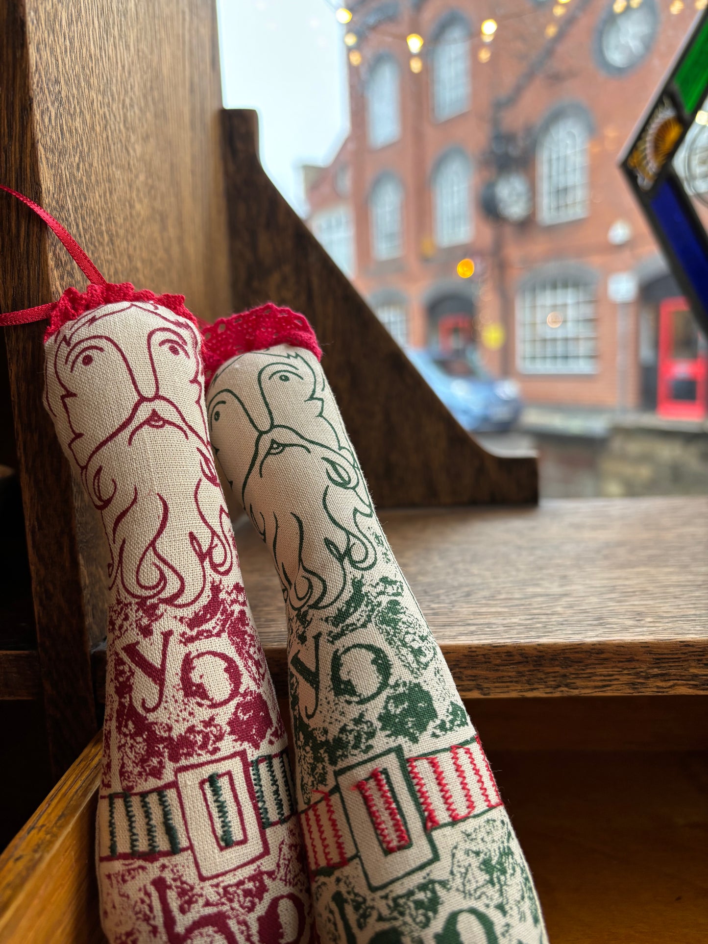 Jill Pargeter Linen Santa Hanging Decoration