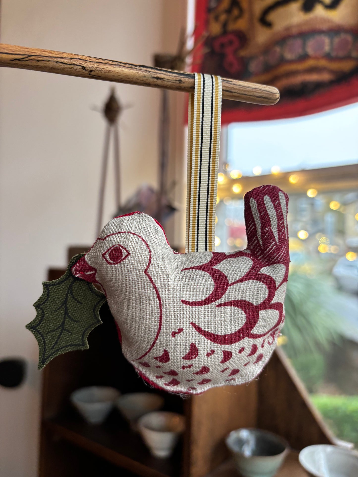 Jill Pargeter Linen Robin Hanging Decoration