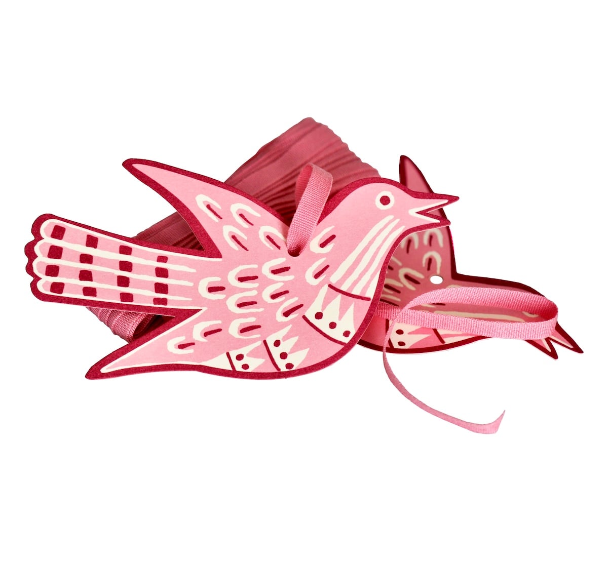 Five Fancy Songbird Gift Tags in Bramble by Cambridge Imprint