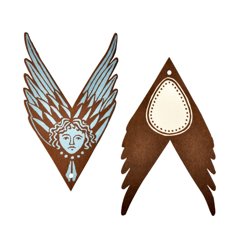Five Fancy Suffolk Angels Gift Tags (Bruised Copper) by Cambridge Imprint