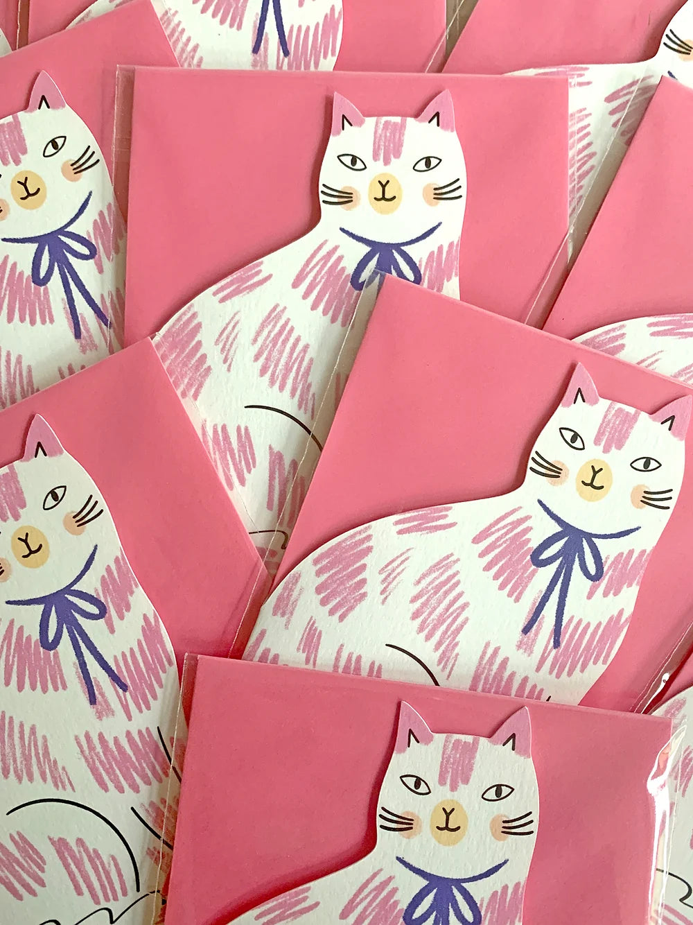Kitty Kenda Pink Sitting Kitty Card