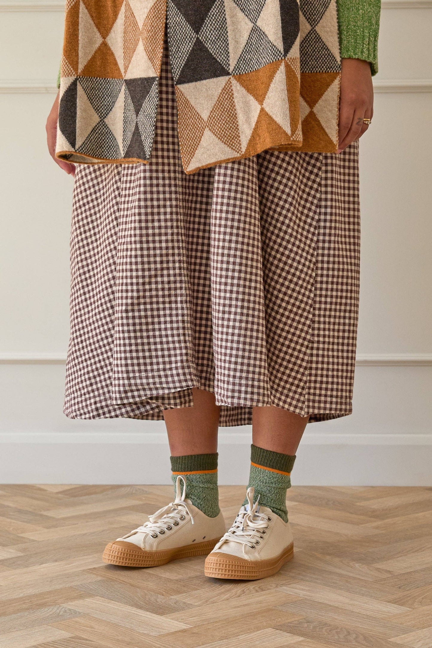 Cotton Socks by Rove (UK 8-11) | Plain Green Marl