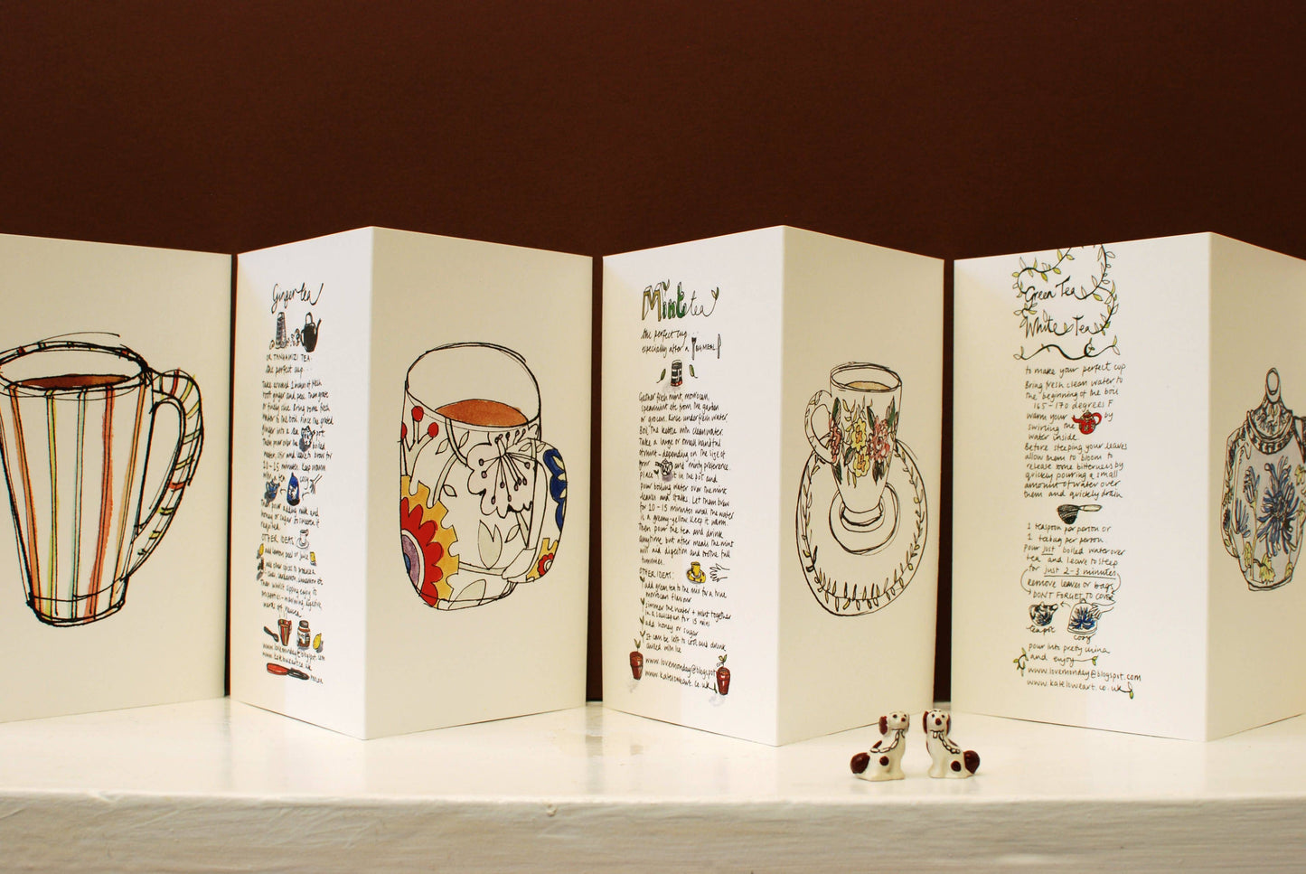 Pack of Five Tea Cup Cards by Kate Lowe