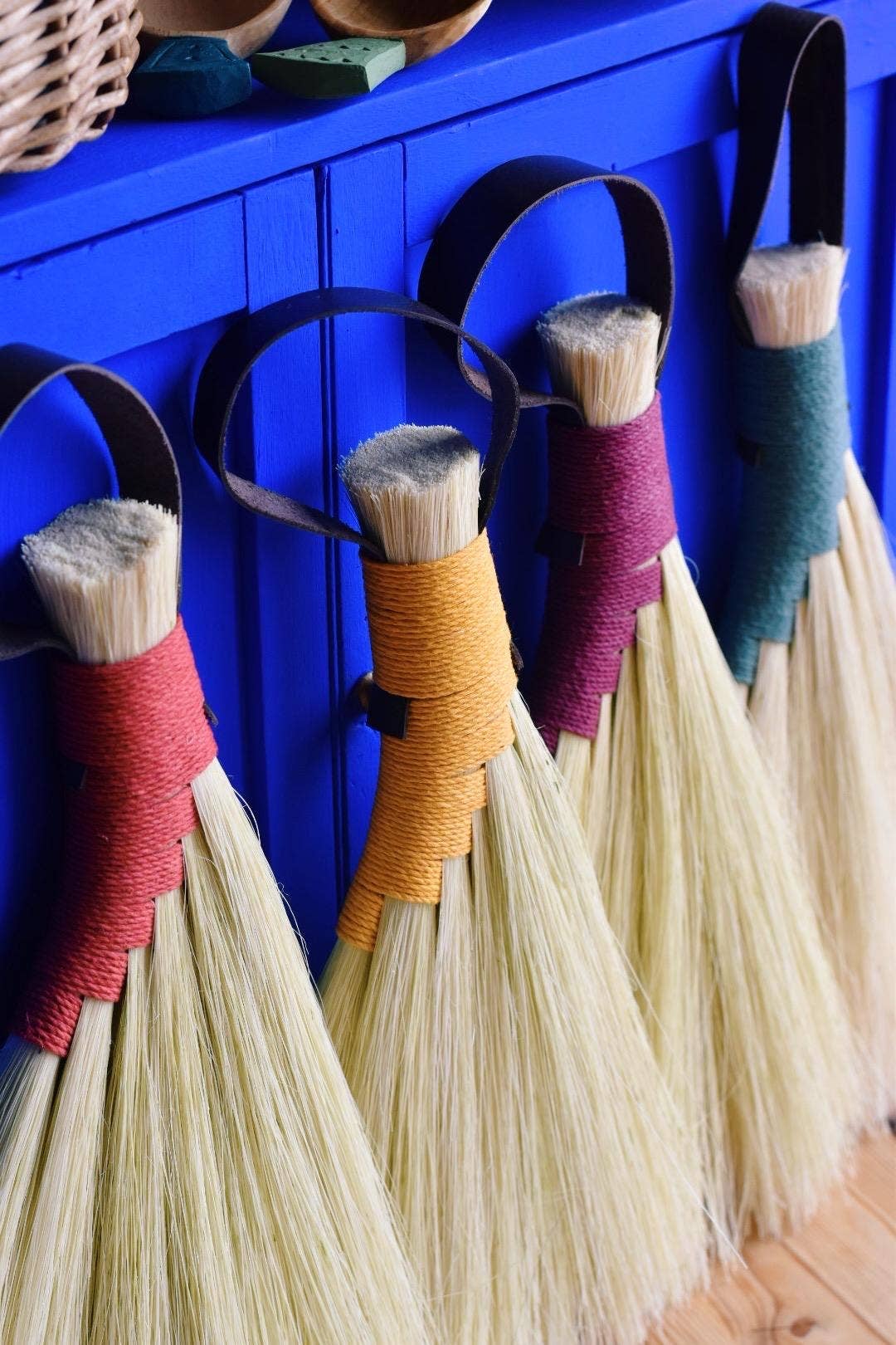 Tampico Fibre Turkey Wing Whisk Eco Hand Broom Brush: Burgundy