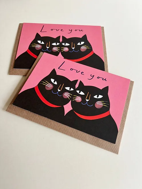 Love You Black Cats Card