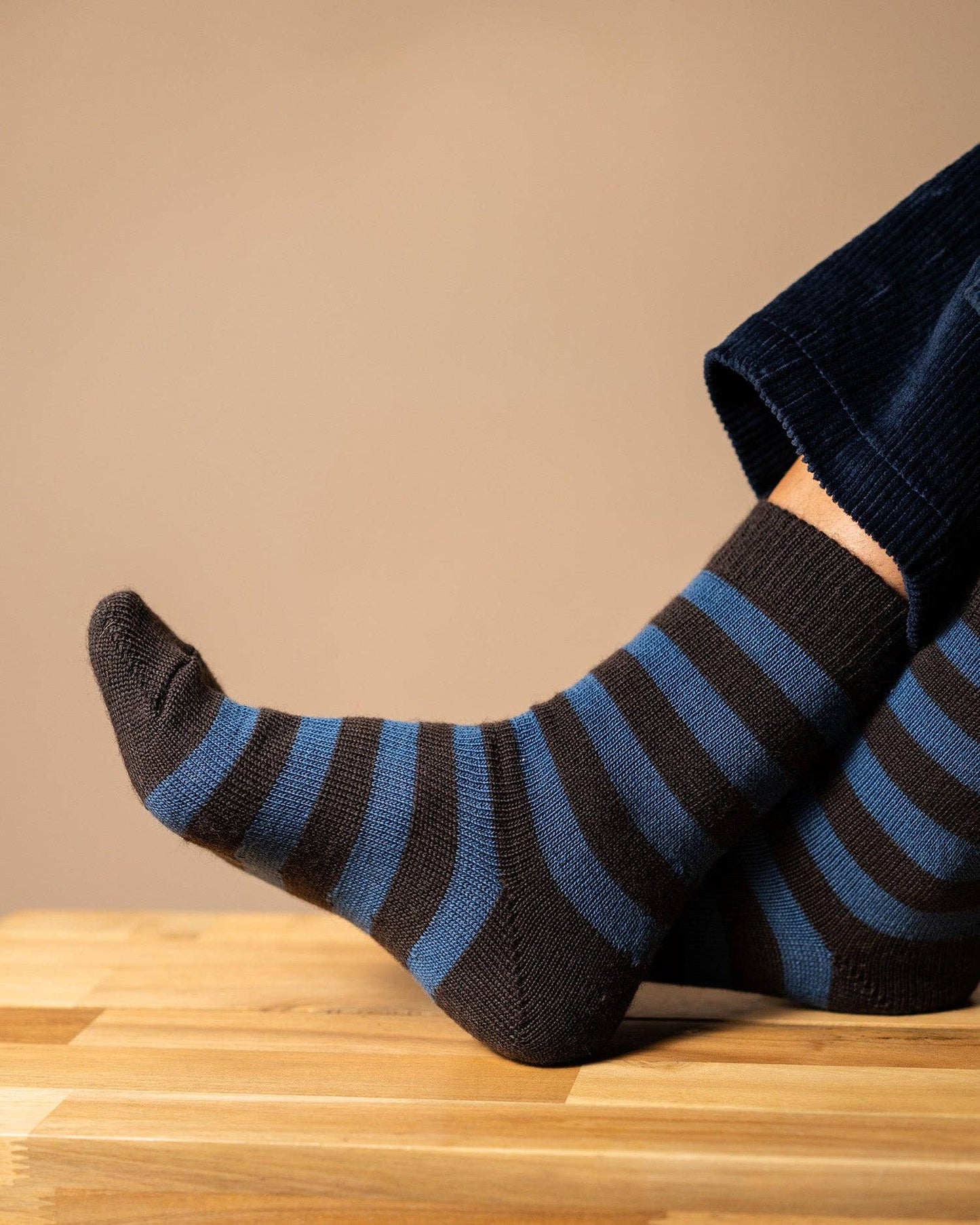 Merino Wool Socks by Rove (UK 8-11) | Stripe Blue