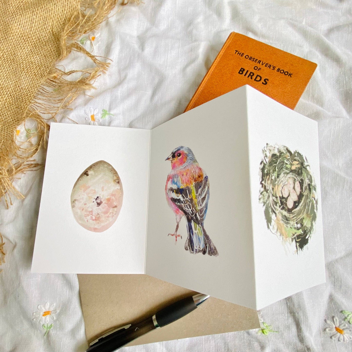 Chaffinch Concertina Card by Sara Sayer