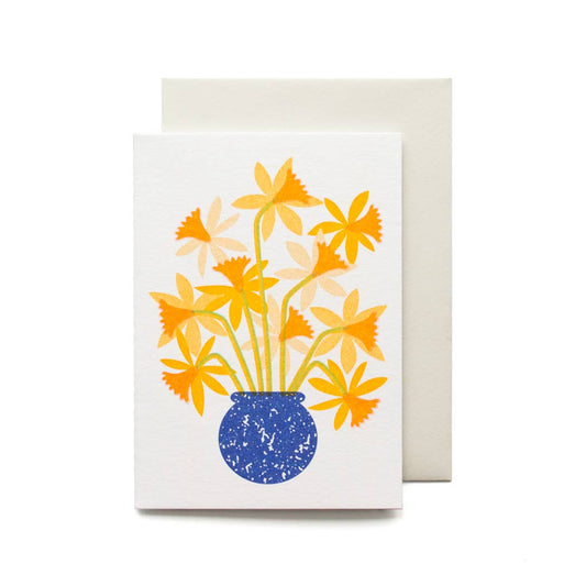 Daffodil Sweet Easter Card - Pretty Floral Mini Card