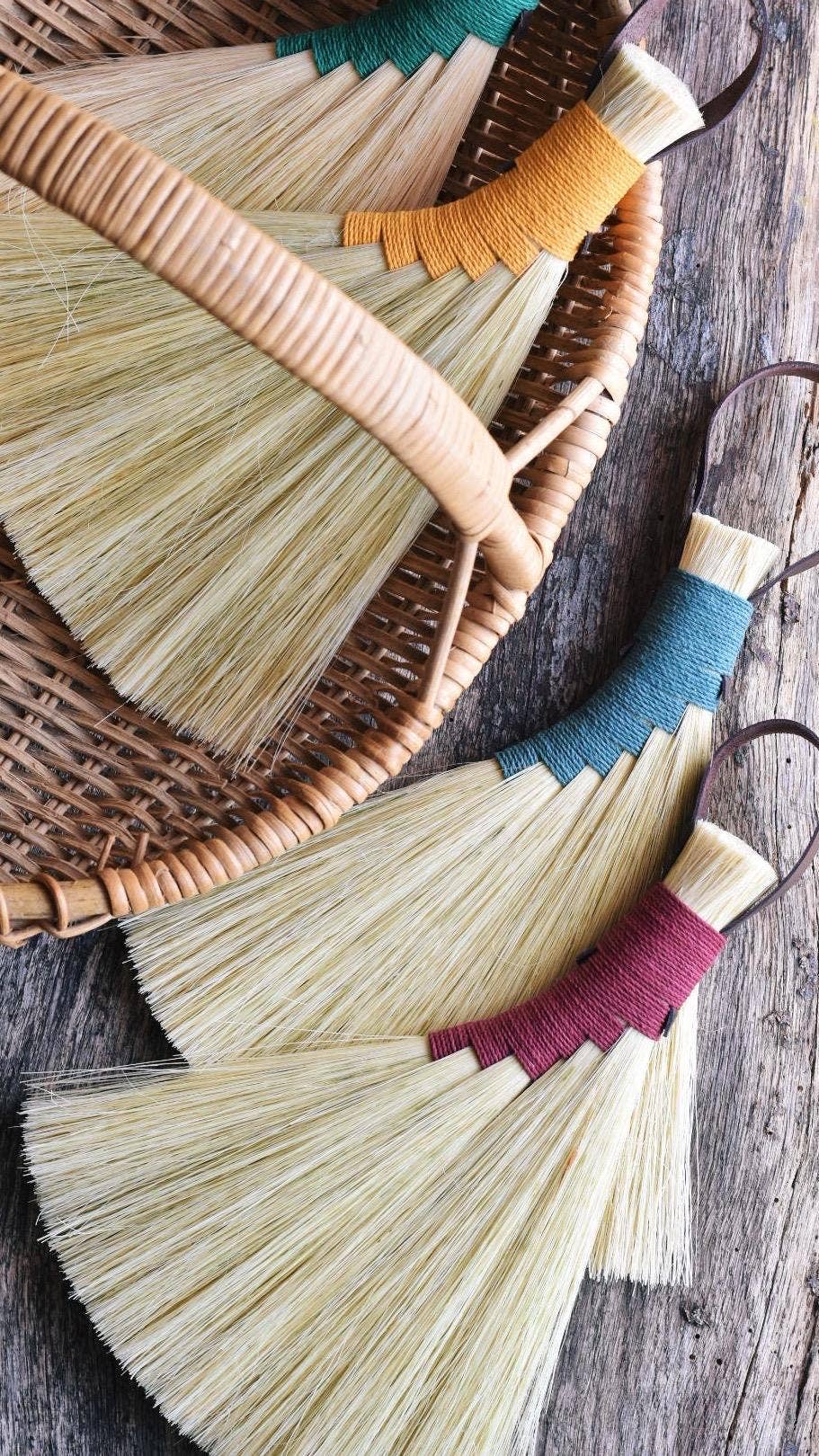 Tampico Fibre Turkey Wing Whisk Eco Hand Broom Brush: Burgundy