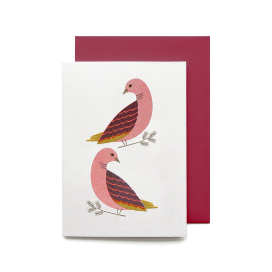 Two Turtle Doves Card by Bobbie Print