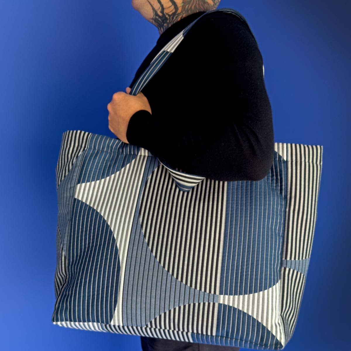 Extra Large Luxury Shopper Bag by Margo Selby (Stella Navy)