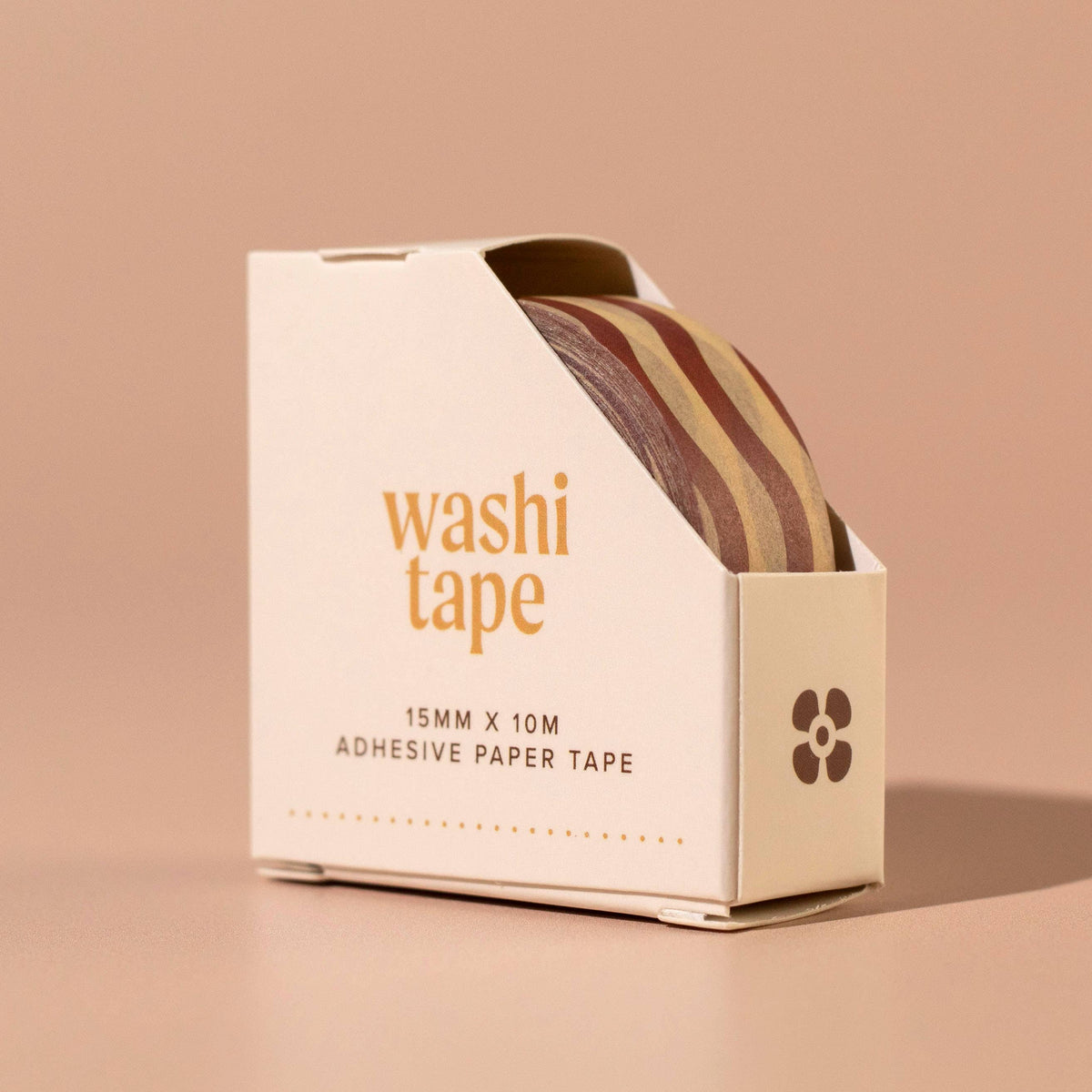 Brown and Yellow Wiggle Washi Tape | Wavy Paper Tape UK