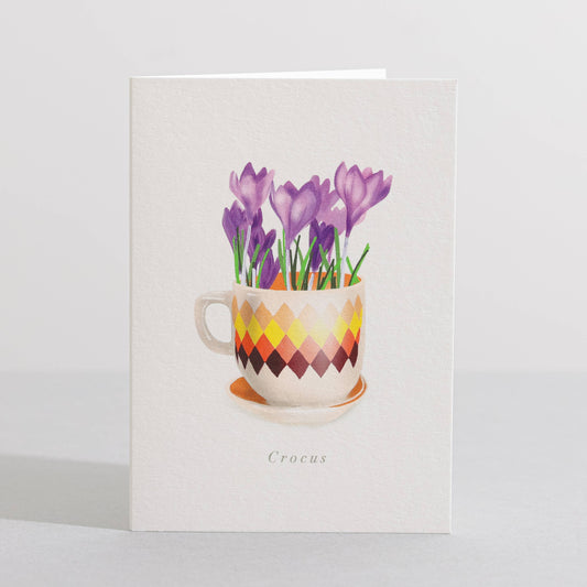 Crocus Botanical Flower Mini Card