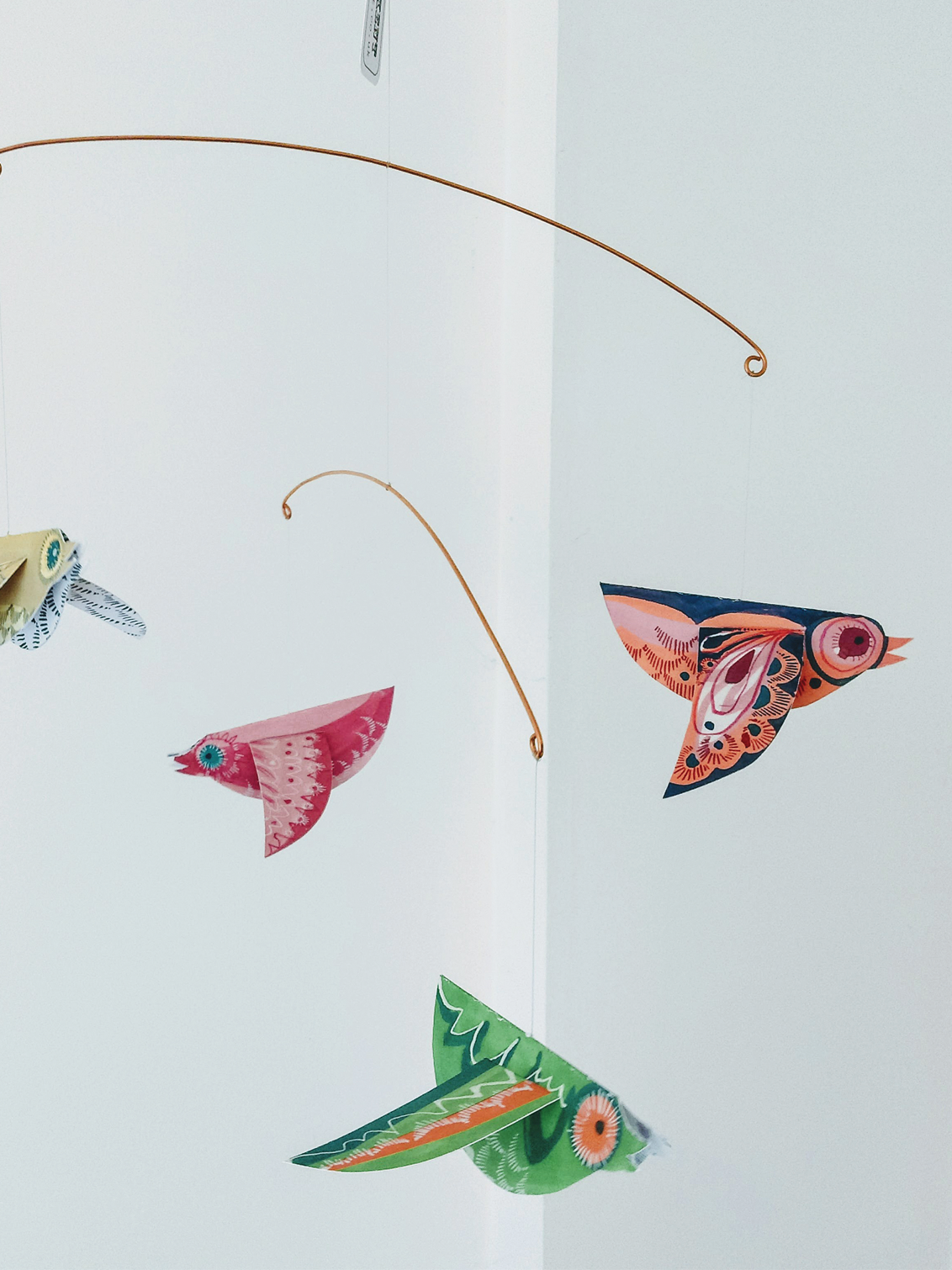 Handmade Colourful Paper Birds Mobile