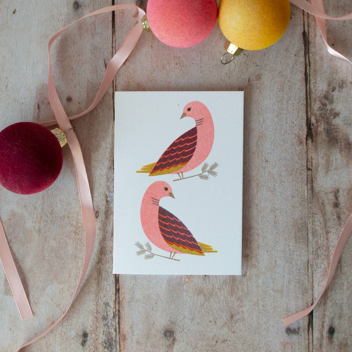 Two Turtle Doves Card by Bobbie Print