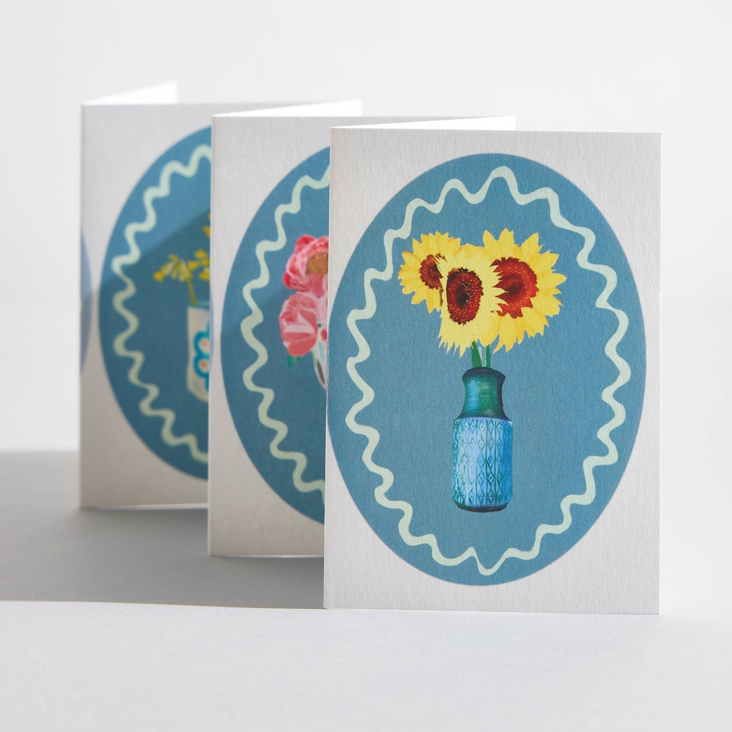Blue Flowers Concertina Card by Sara Sayer