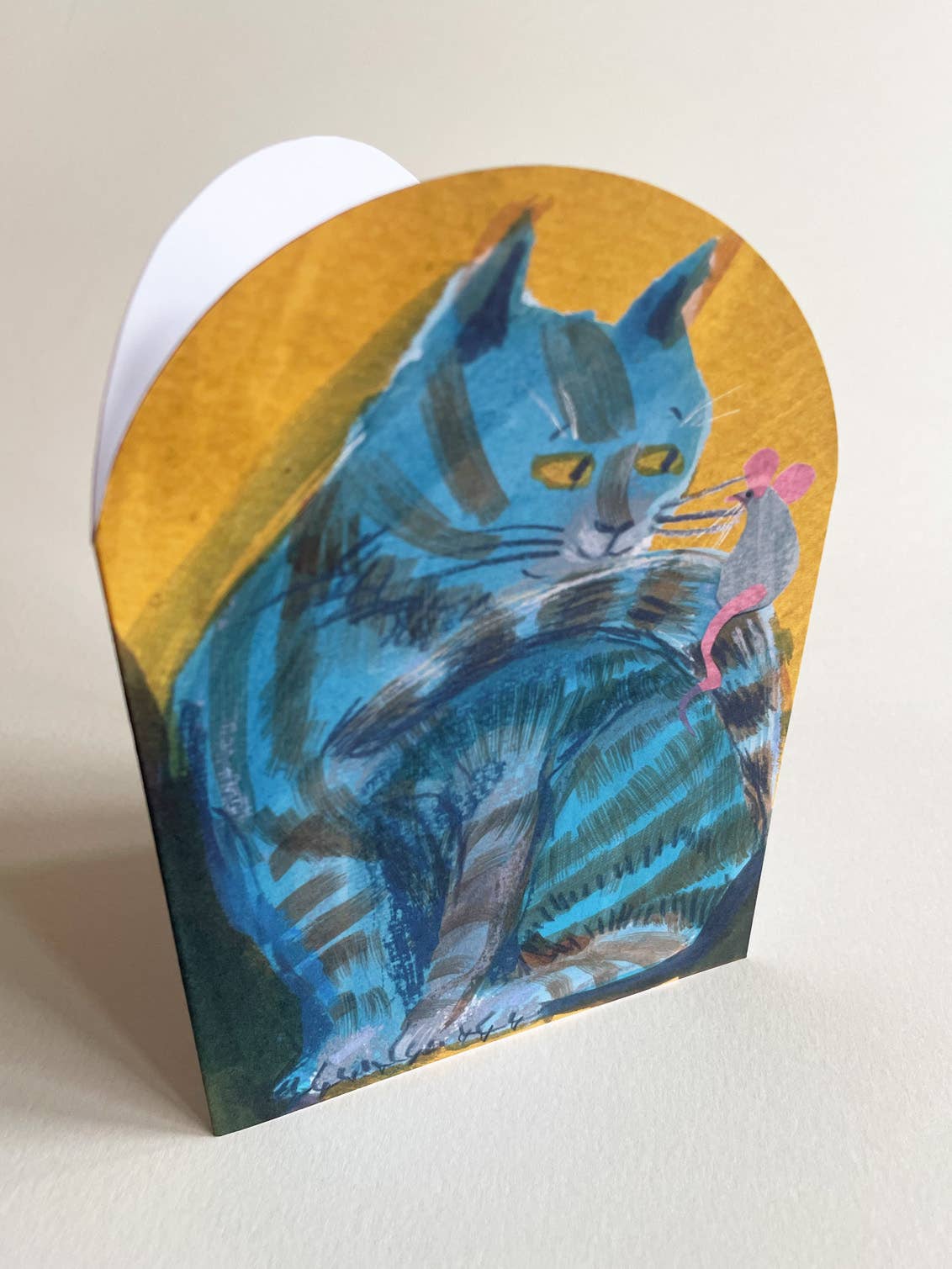 Cat and Mouse Mantelpiece Card