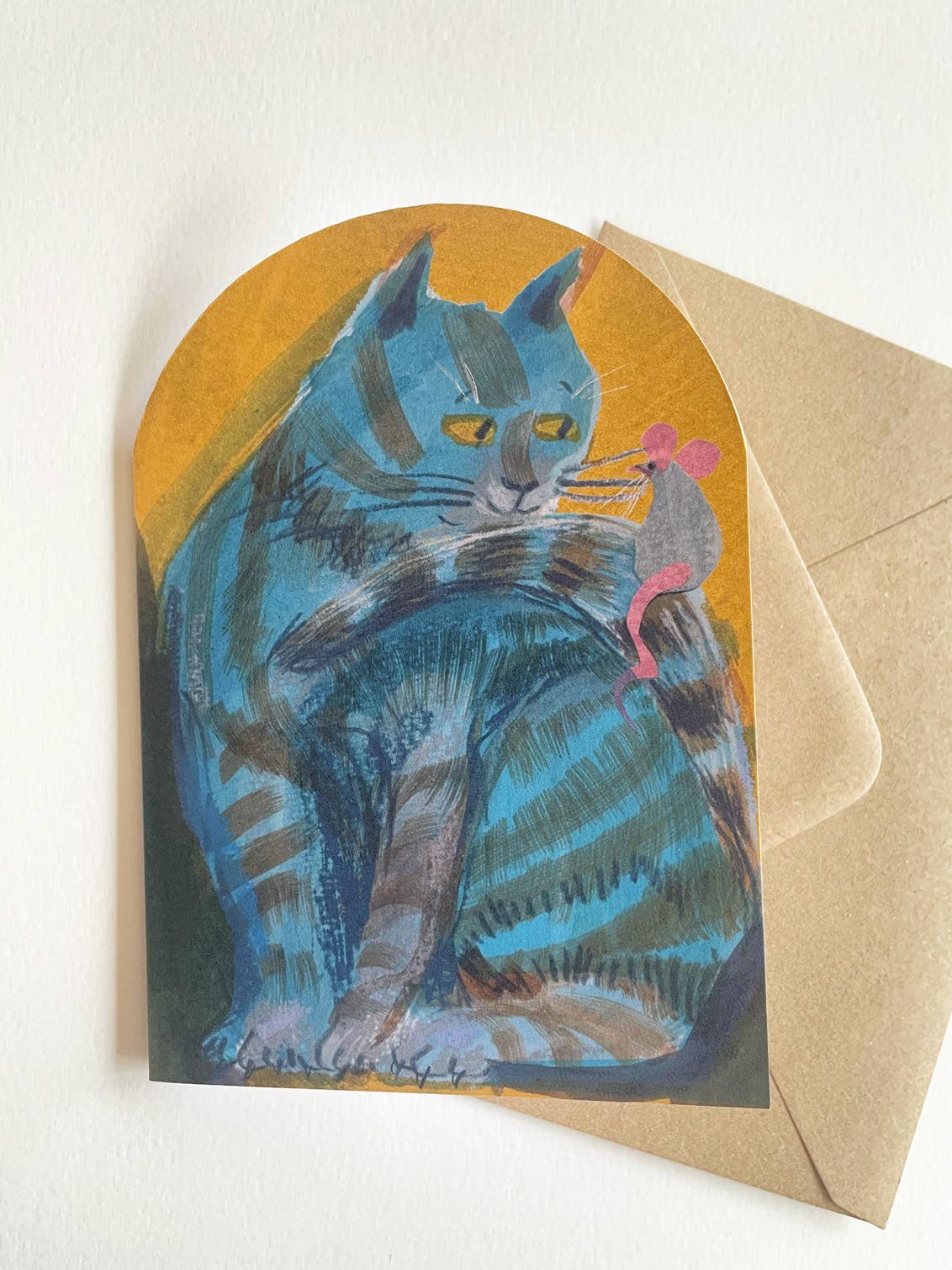 Cat and Mouse Mantelpiece Card