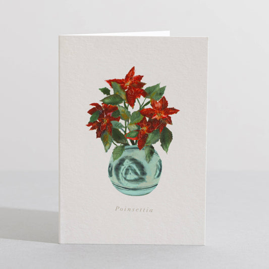 Poinsettia Botanical Flower Mini Card