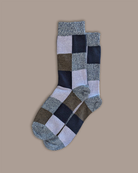 Organic Cotton Socks by Rove (UK 4-7) | Patchwork Blue