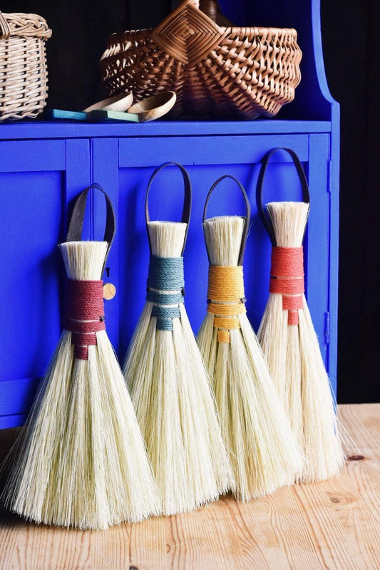 Tampico Fibre Eco Natural Hand Broom Brush: Red