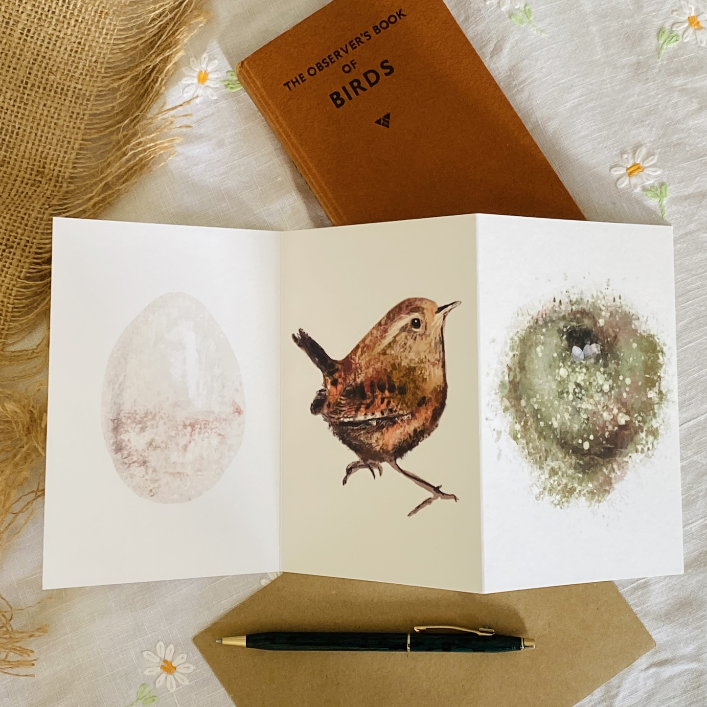 Wren Concertina Card by Sara Sayer