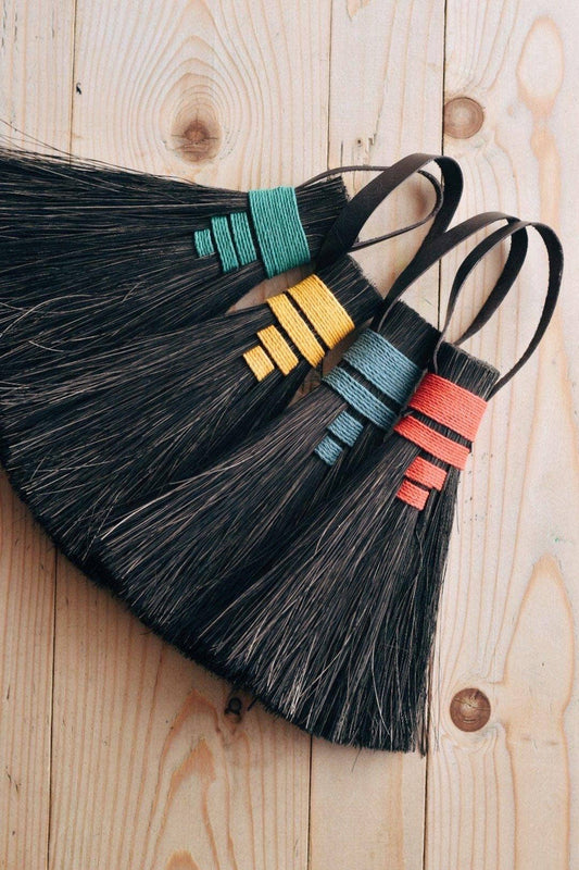 Blue Arenga Fibre Hand Broom by Bec Wild