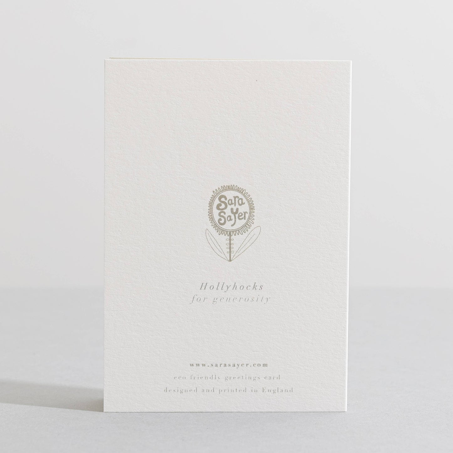 Hollyhock Botanical Flower Mini Card by Sara Sayer