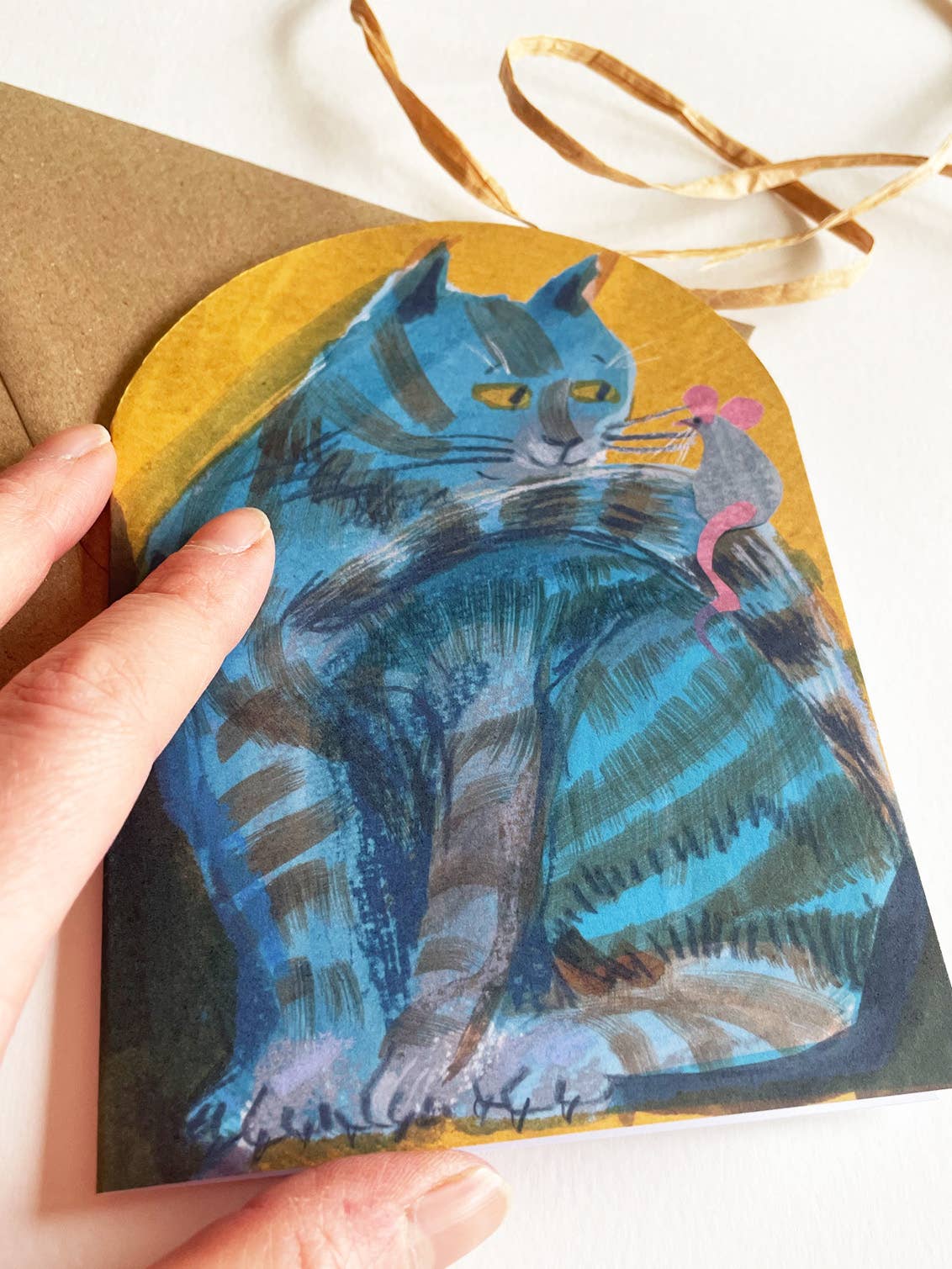 Cat and Mouse Mantelpiece Card